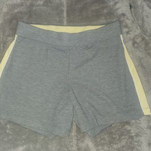 JSB Ladies' stylish athletic shorts, grey and Yellow in size Medium/ 32" waist